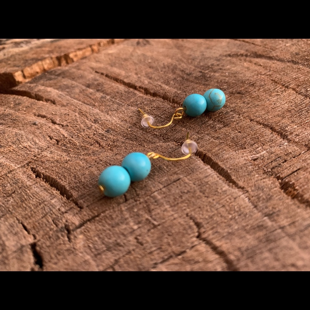 8 MM TURQUOISE GEMSTONE EARRINGS